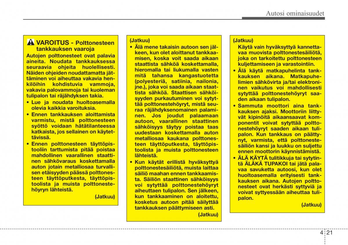 Hyundai Sonata NF V 5 omistajan kasikirja / page 100