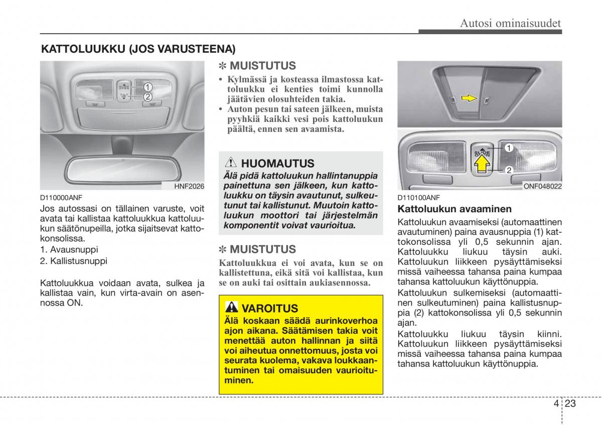 Hyundai Sonata NF V 5 omistajan kasikirja / page 102