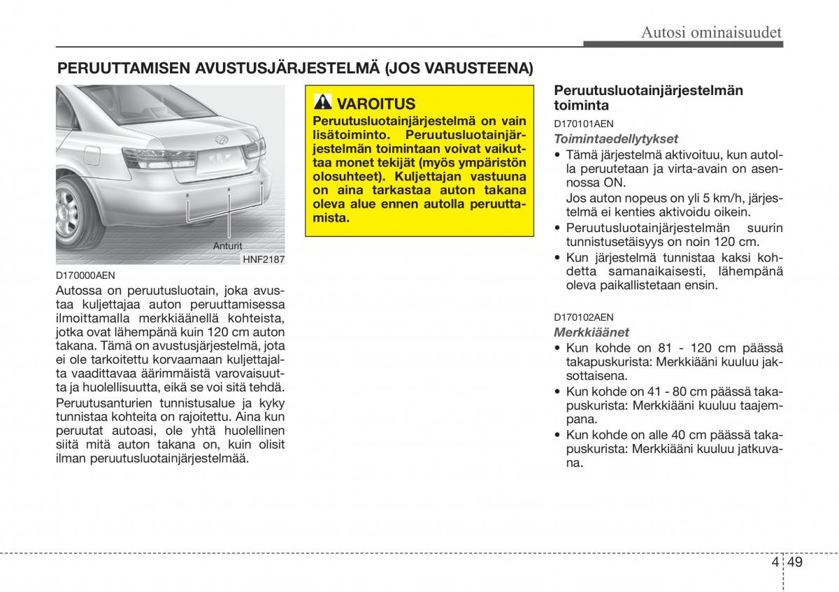 Hyundai Sonata NF V 5 omistajan kasikirja / page 128