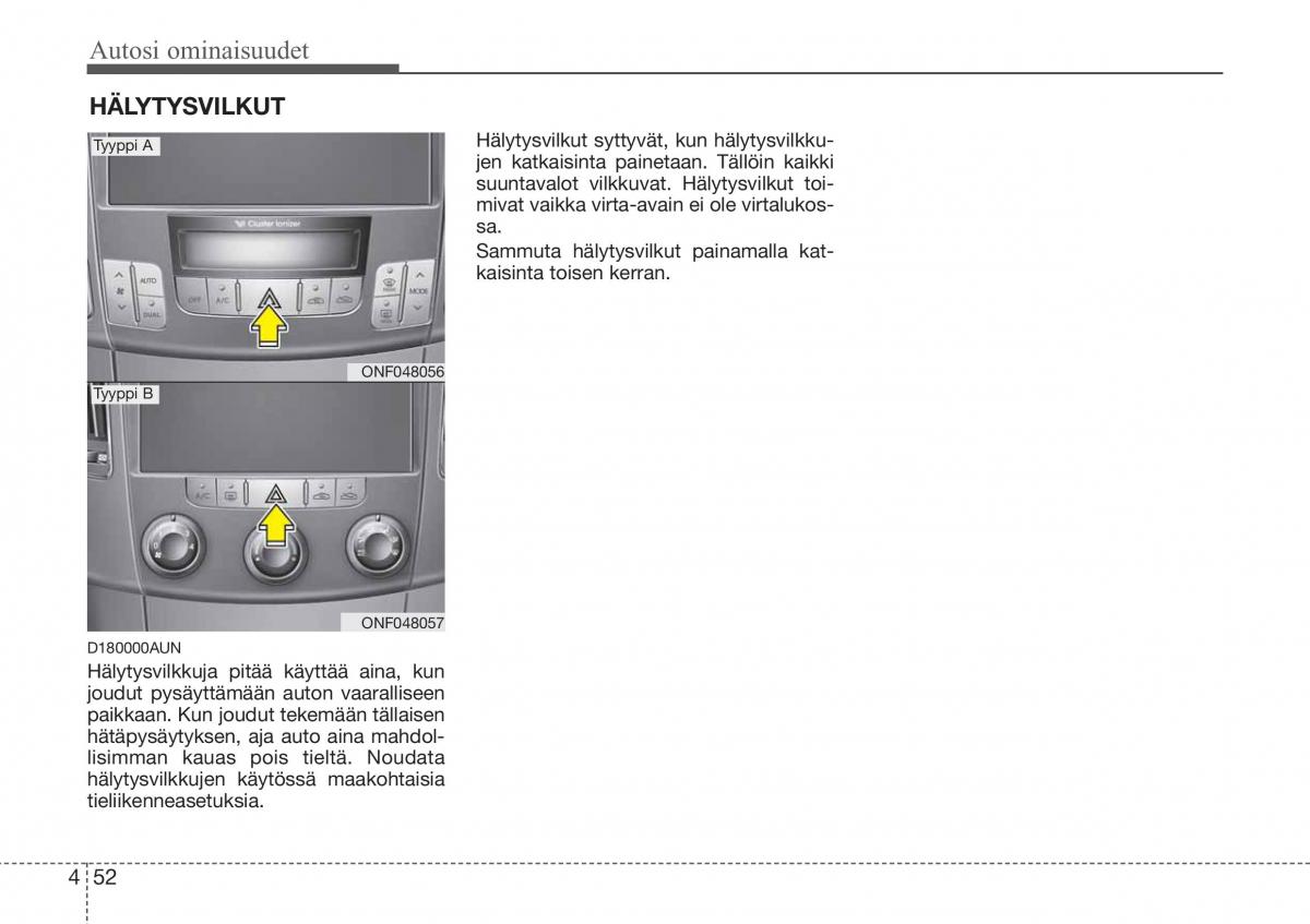 Hyundai Sonata NF V 5 omistajan kasikirja / page 131