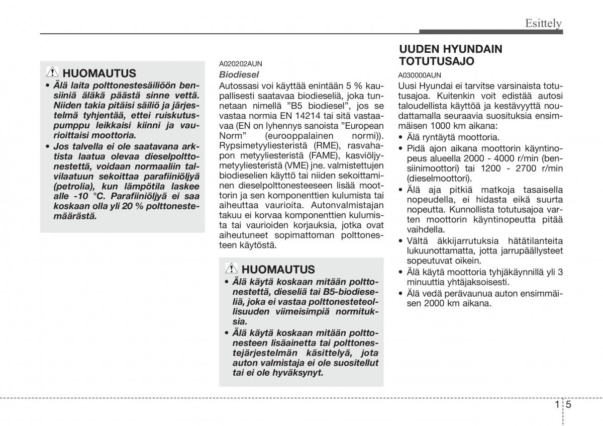 Hyundai Sonata NF V 5 omistajan kasikirja / page 14