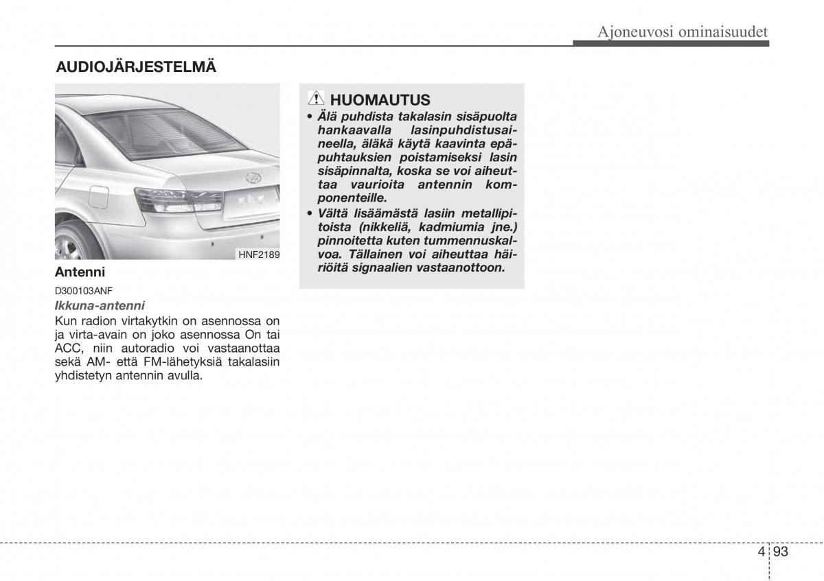 Hyundai Sonata NF V 5 omistajan kasikirja / page 172