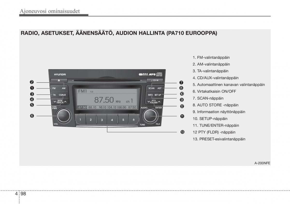 Hyundai Sonata NF V 5 omistajan kasikirja / page 177