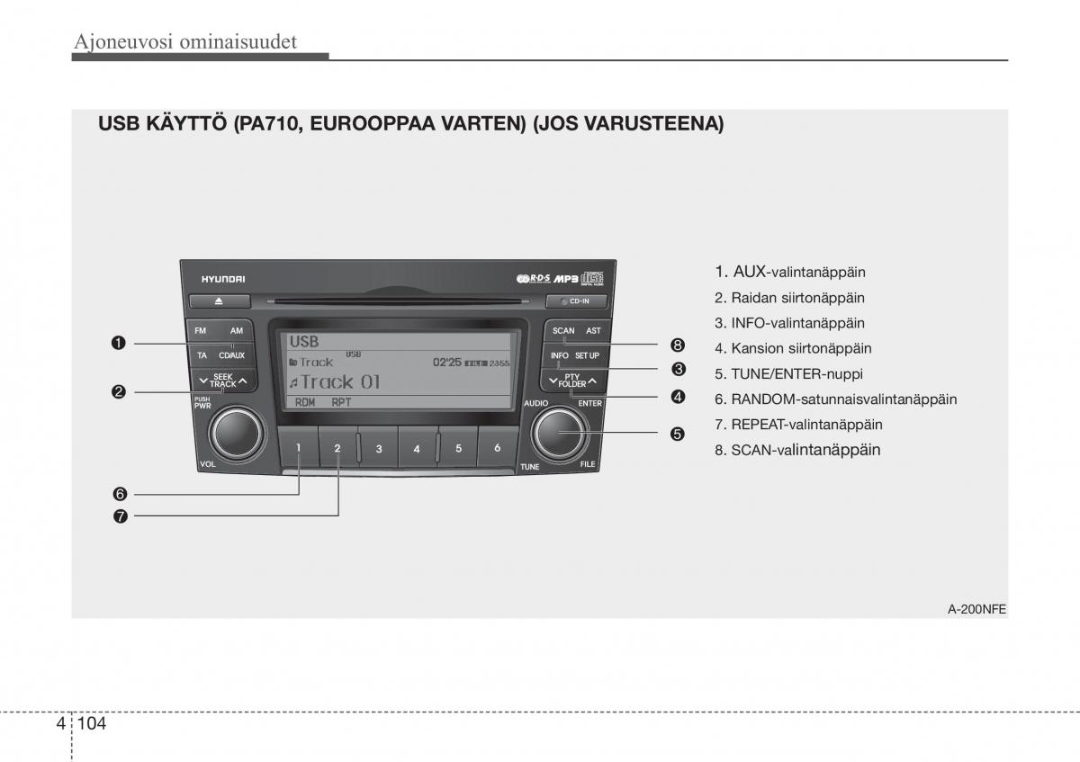 Hyundai Sonata NF V 5 omistajan kasikirja / page 183