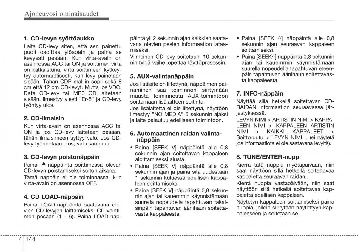 Hyundai Sonata NF V 5 omistajan kasikirja / page 223