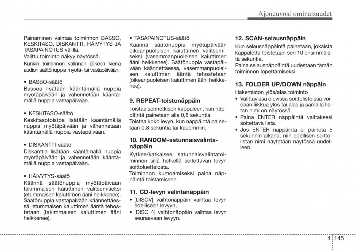 Hyundai Sonata NF V 5 omistajan kasikirja / page 224