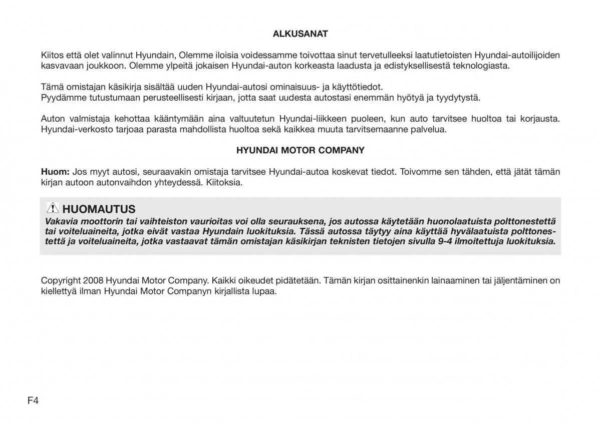 Hyundai Sonata NF V 5 omistajan kasikirja / page 5