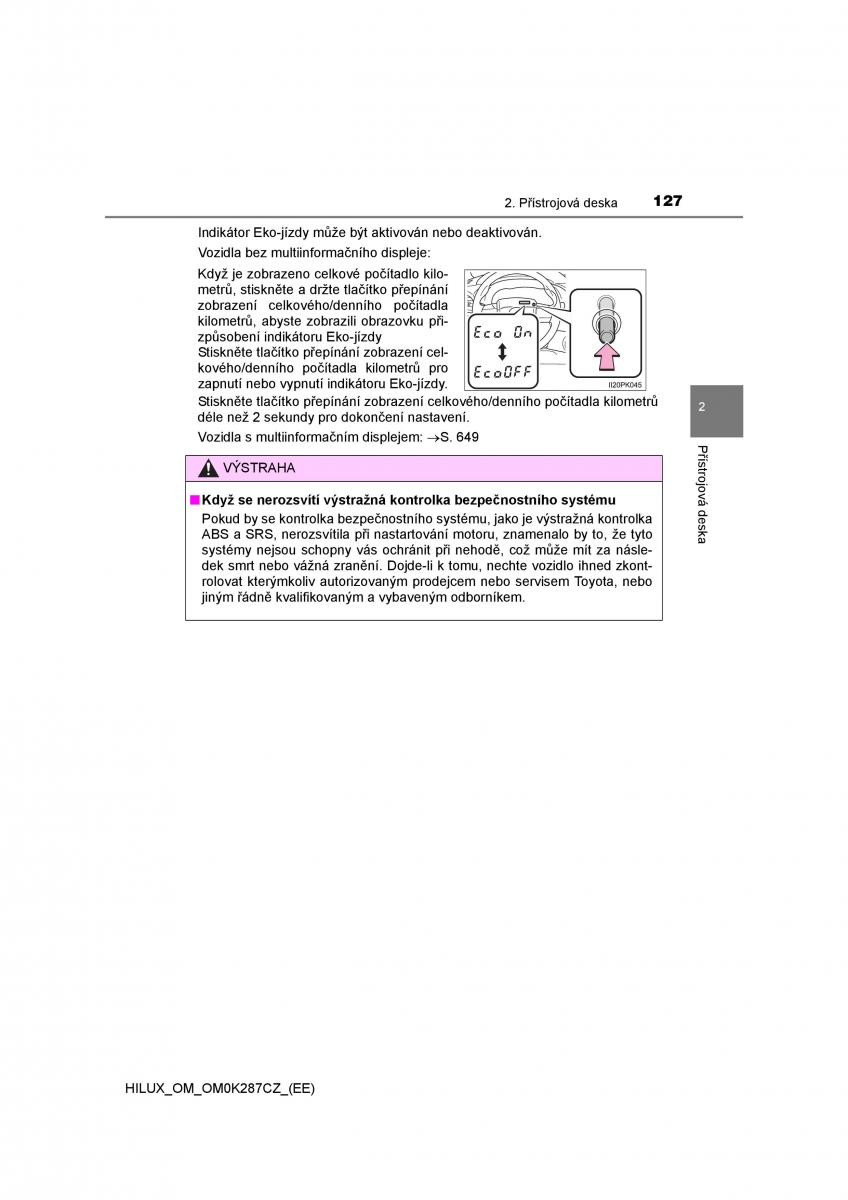 Toyota Hilux VIII 8 AN120 AN130 navod k obsludze / page 127