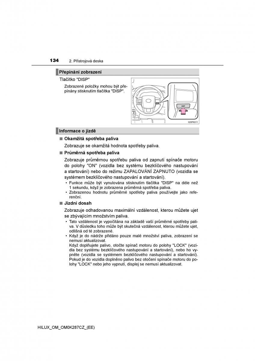 Toyota Hilux VIII 8 AN120 AN130 navod k obsludze / page 134