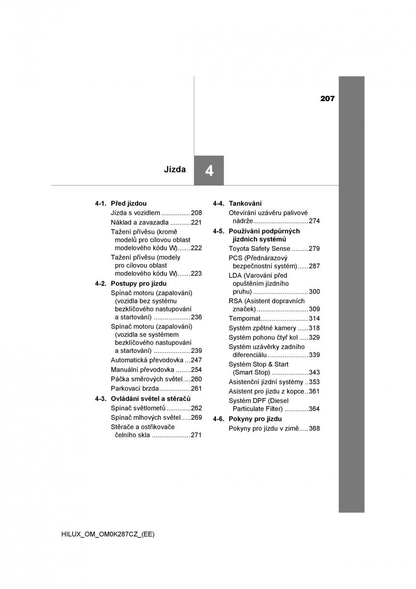 Toyota Hilux VIII 8 AN120 AN130 navod k obsludze / page 207