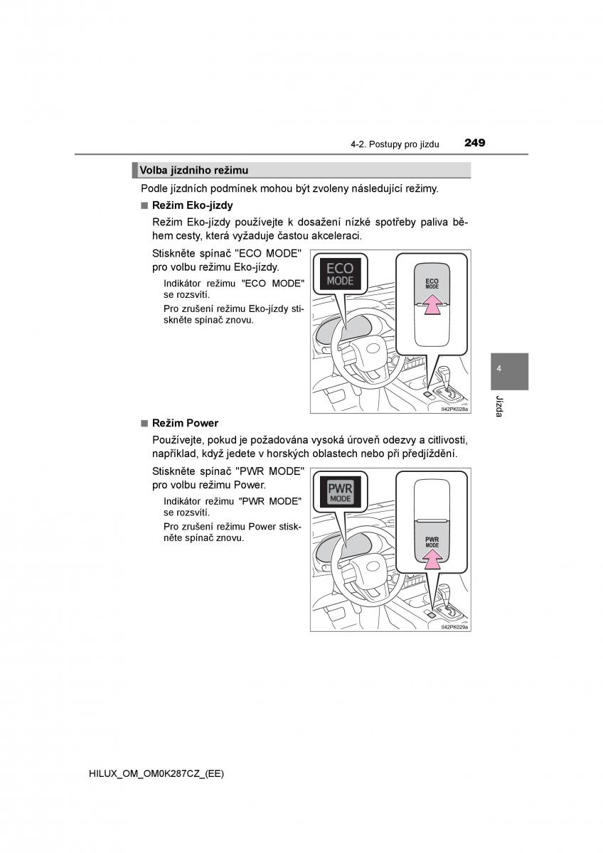 Toyota Hilux VIII 8 AN120 AN130 navod k obsludze / page 249