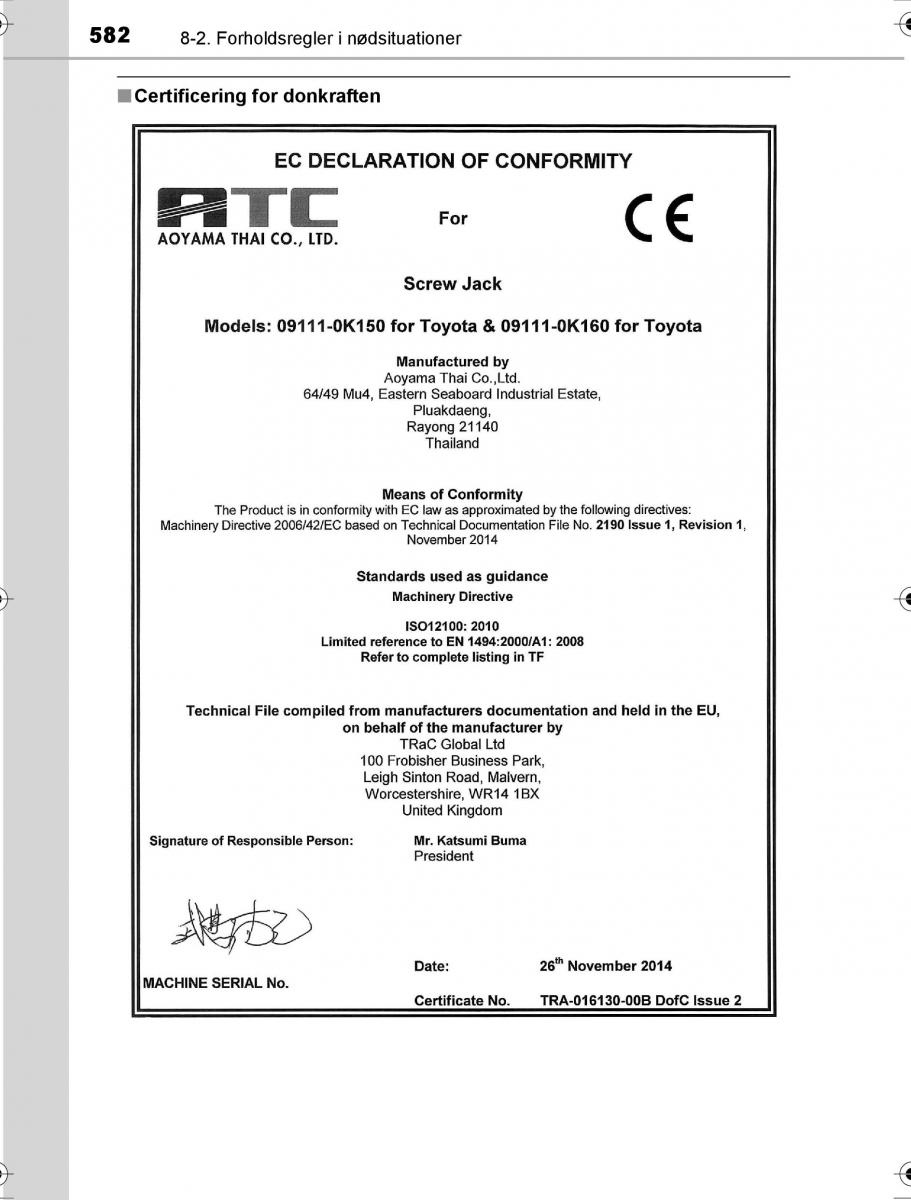 Toyota Hilux VIII 8 AN120 AN130 Bilens instruktionsbog / page 582