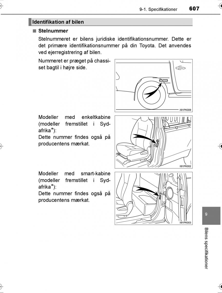 Toyota Hilux VIII 8 AN120 AN130 Bilens instruktionsbog / page 607