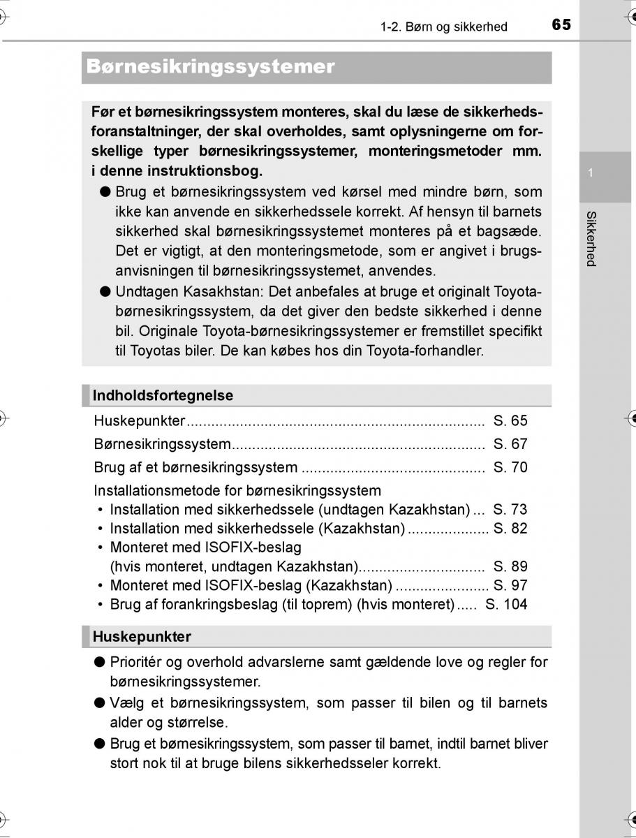 Toyota Hilux VIII 8 AN120 AN130 Bilens instruktionsbog / page 65