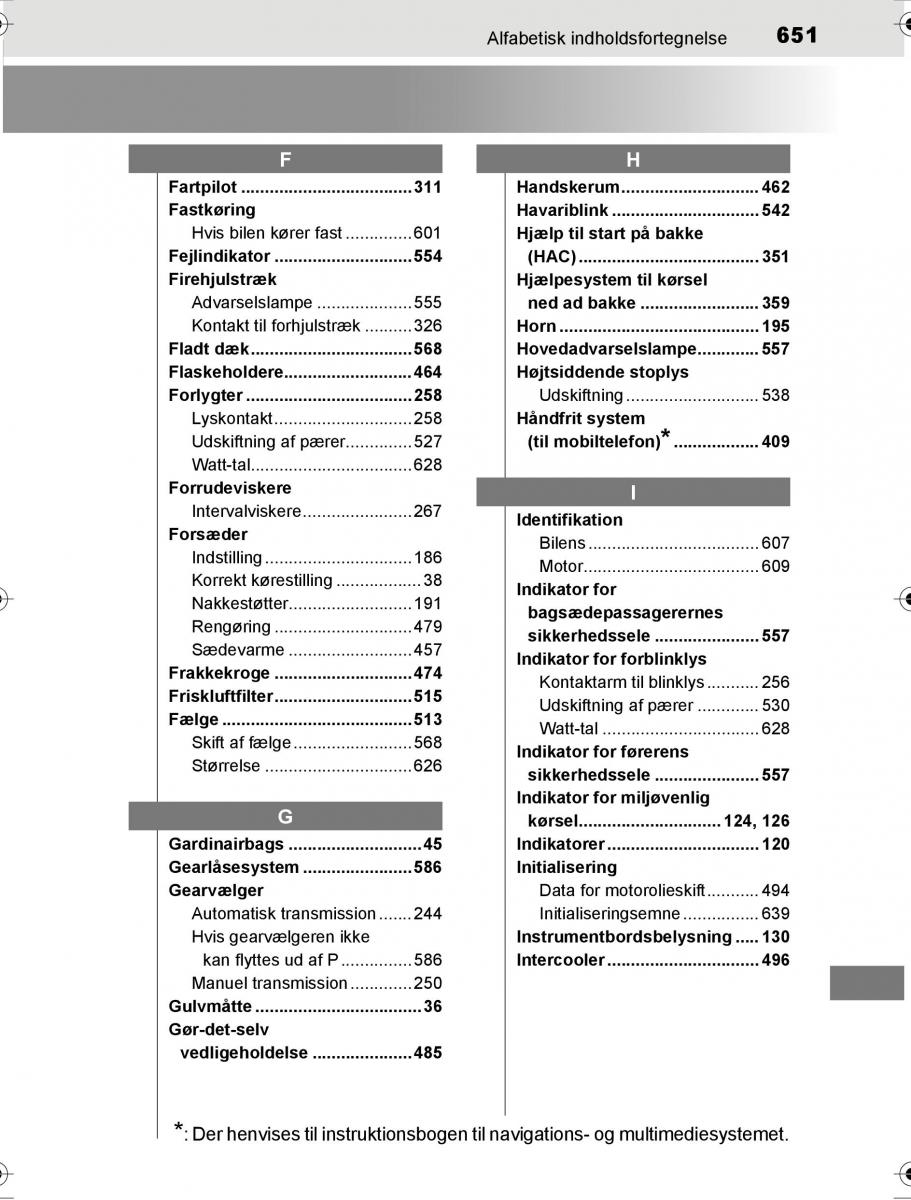 Toyota Hilux VIII 8 AN120 AN130 Bilens instruktionsbog / page 651