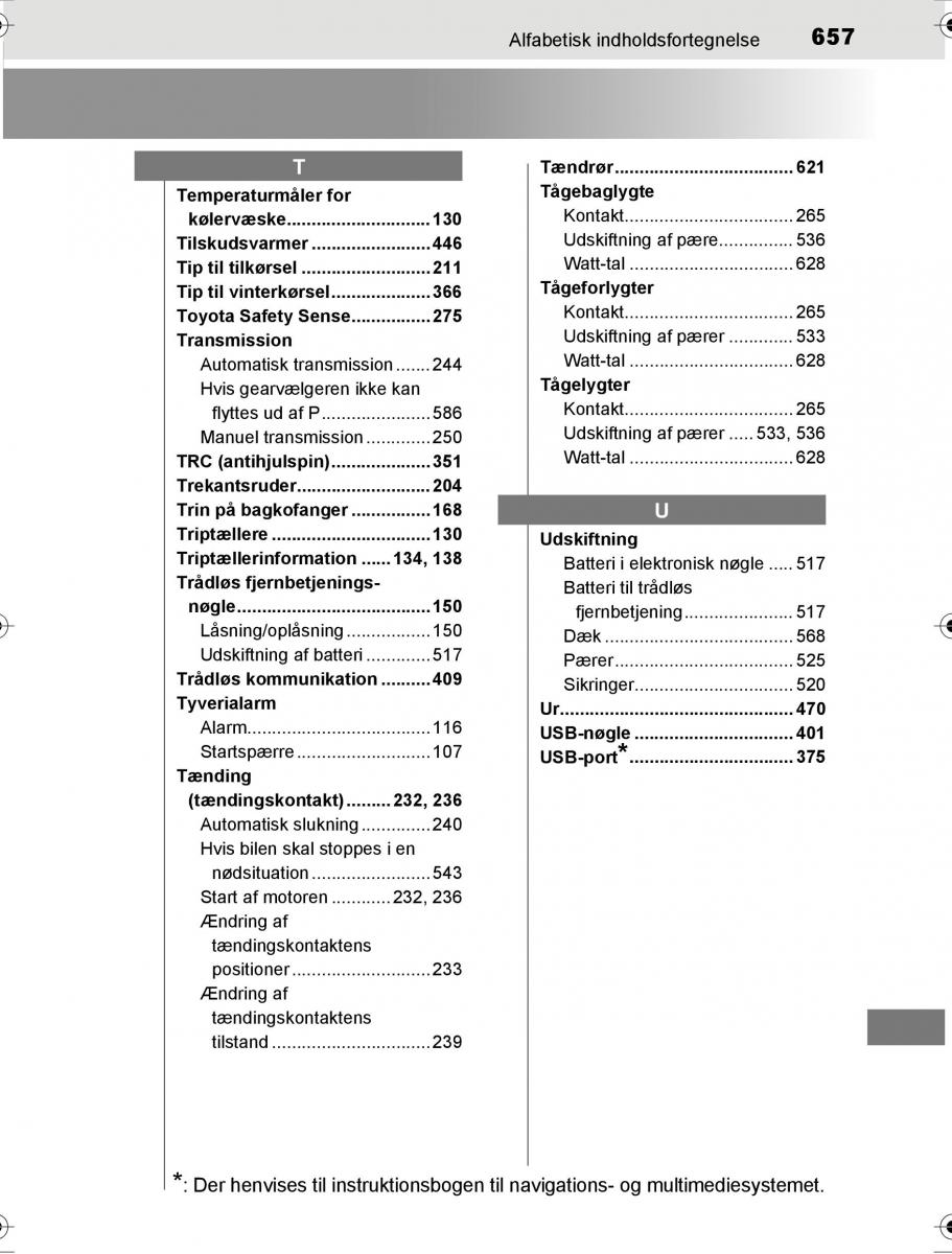 Toyota Hilux VIII 8 AN120 AN130 Bilens instruktionsbog / page 657