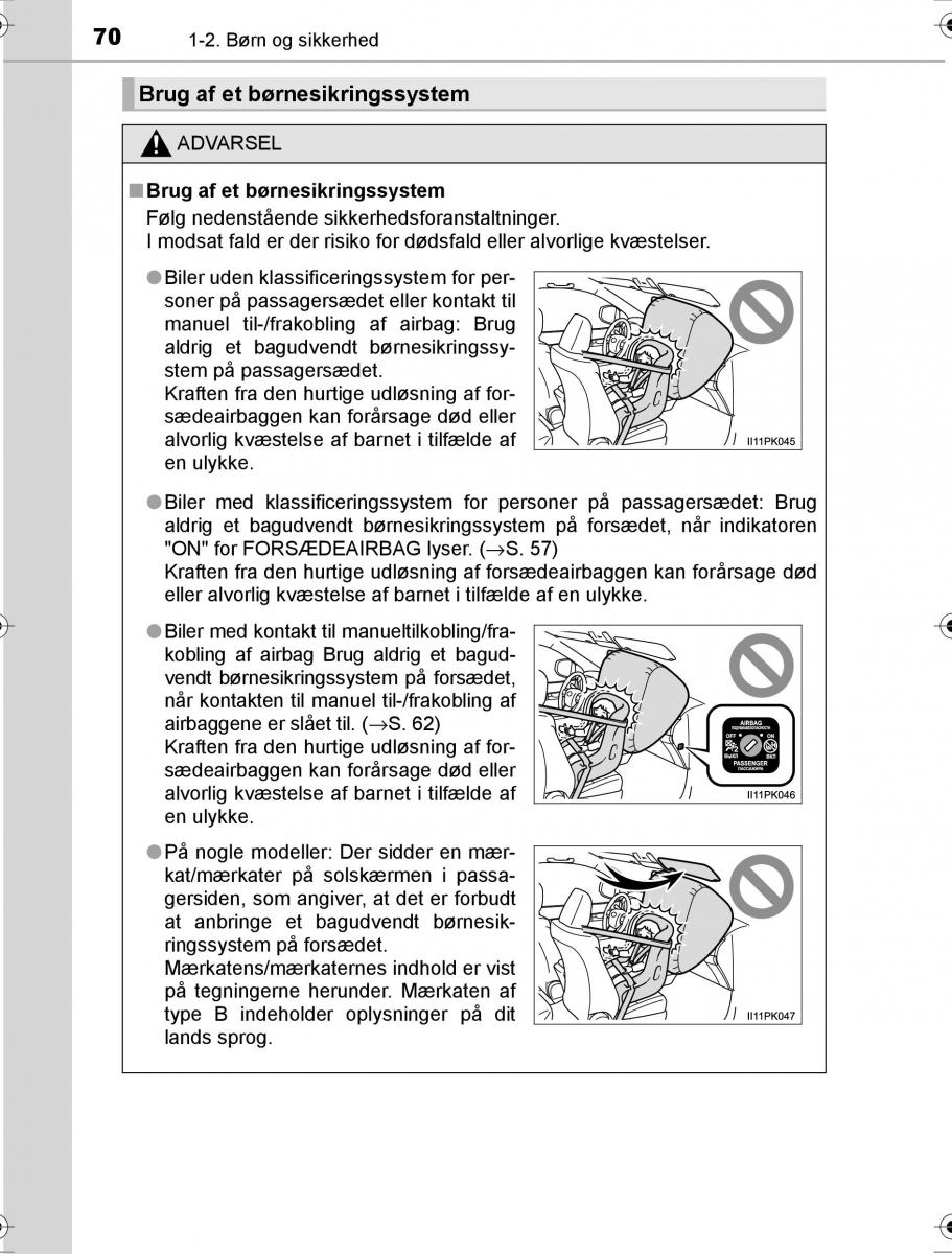 Toyota Hilux VIII 8 AN120 AN130 Bilens instruktionsbog / page 70