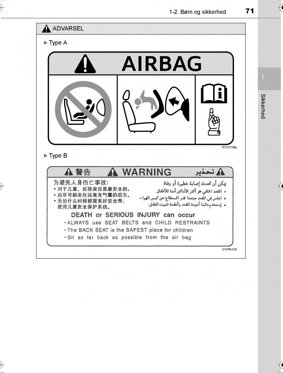 Toyota Hilux VIII 8 AN120 AN130 Bilens instruktionsbog / page 71