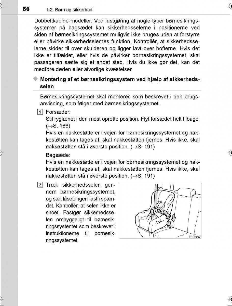 Toyota Hilux VIII 8 AN120 AN130 Bilens instruktionsbog / page 86