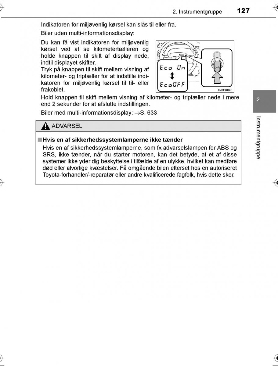 Toyota Hilux VIII 8 AN120 AN130 Bilens instruktionsbog / page 127