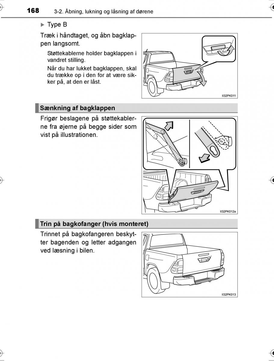 Toyota Hilux VIII 8 AN120 AN130 Bilens instruktionsbog / page 168