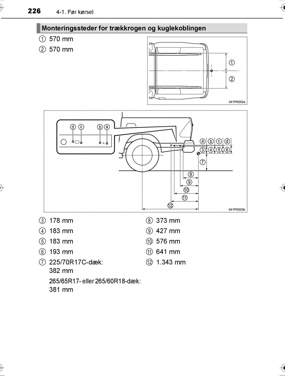 Toyota Hilux VIII 8 AN120 AN130 Bilens instruktionsbog / page 226