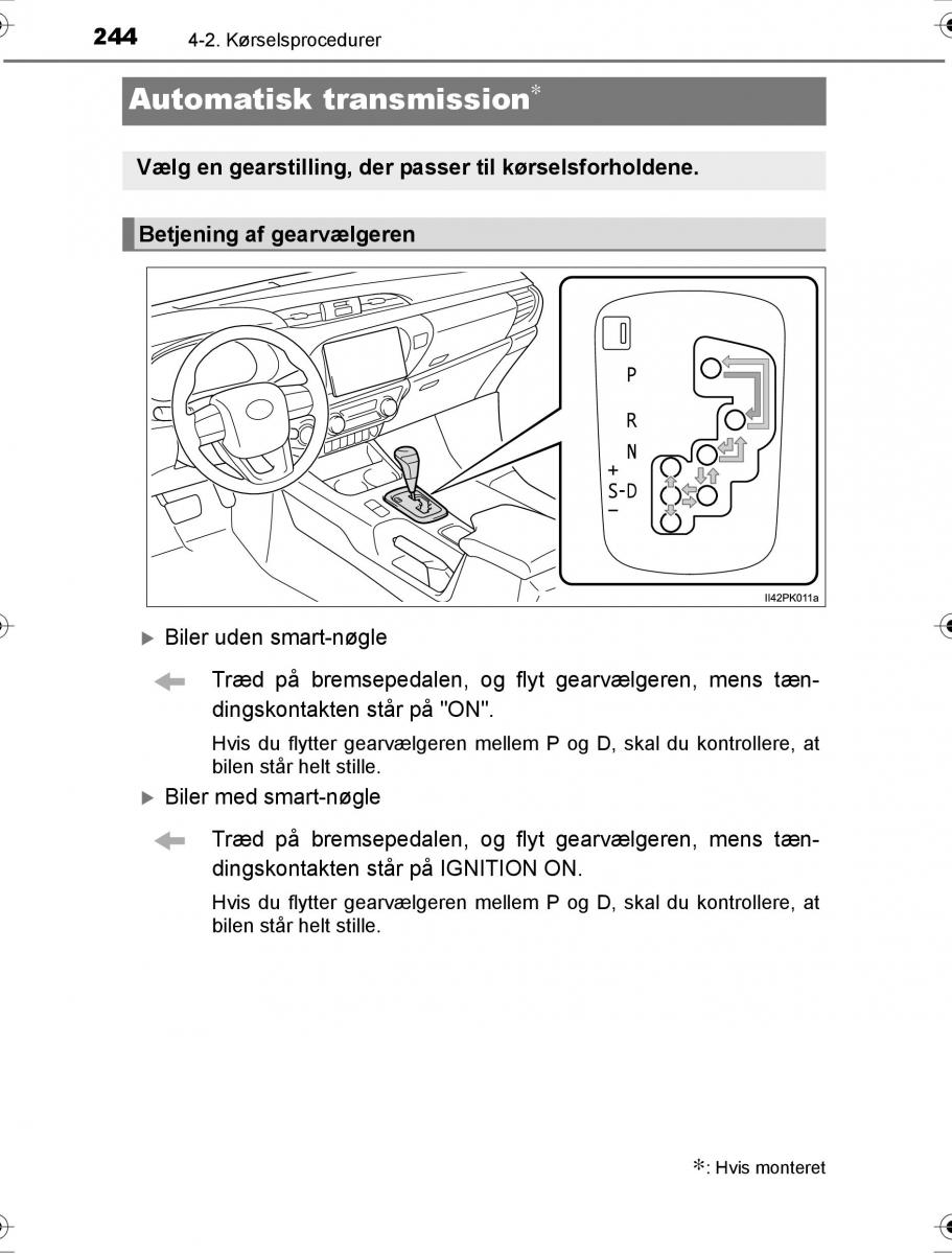 Toyota Hilux VIII 8 AN120 AN130 Bilens instruktionsbog / page 244