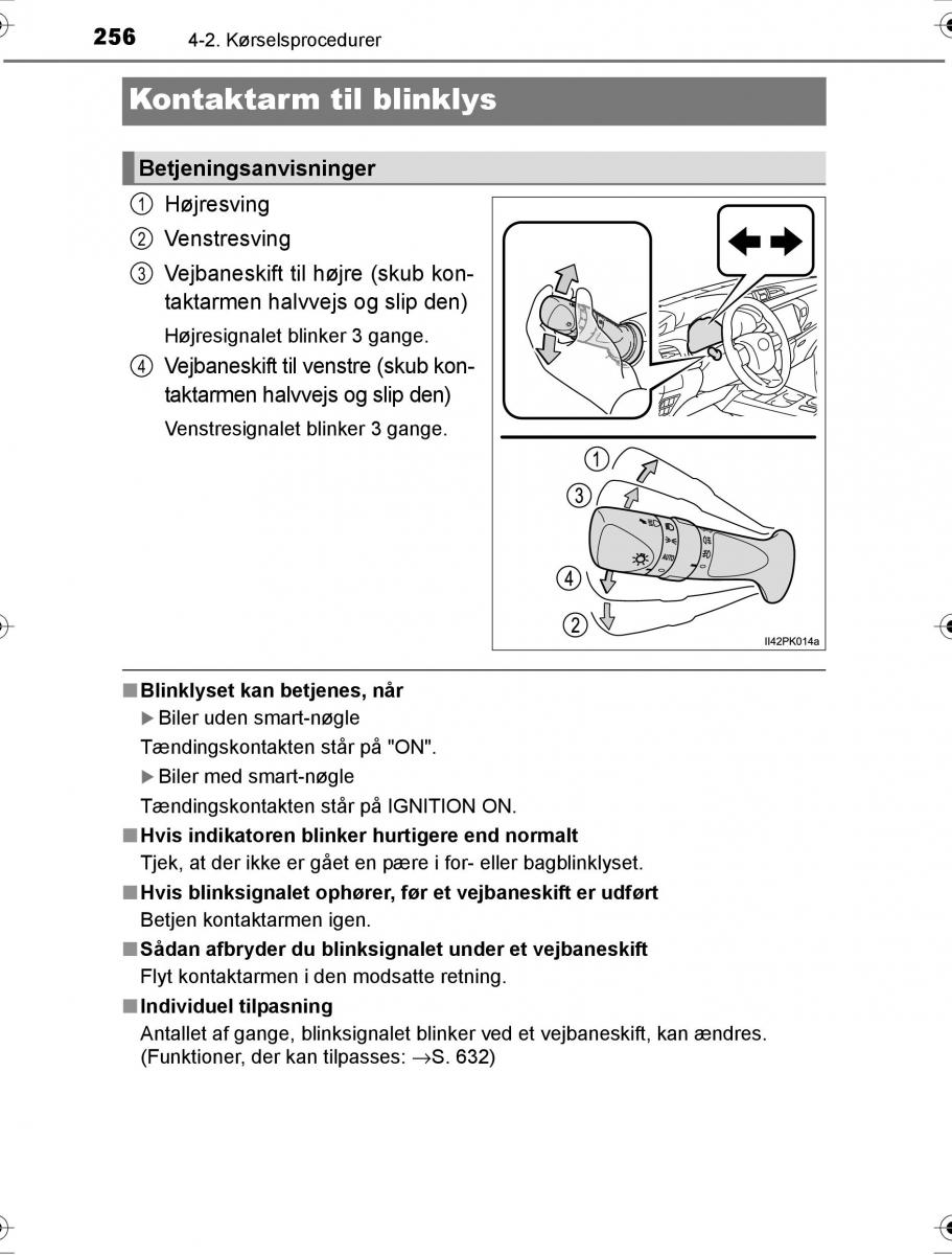 Toyota Hilux VIII 8 AN120 AN130 Bilens instruktionsbog / page 256