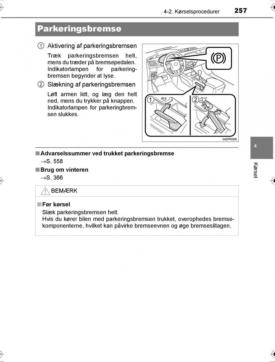 Toyota Hilux VIII 8 AN120 AN130 Bilens instruktionsbog / page 257