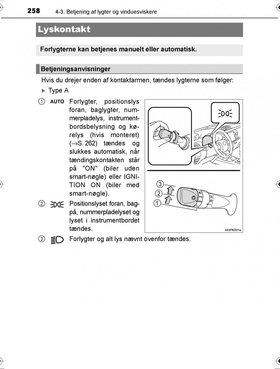 Toyota Hilux VIII 8 AN120 AN130 Bilens instruktionsbog / page 258