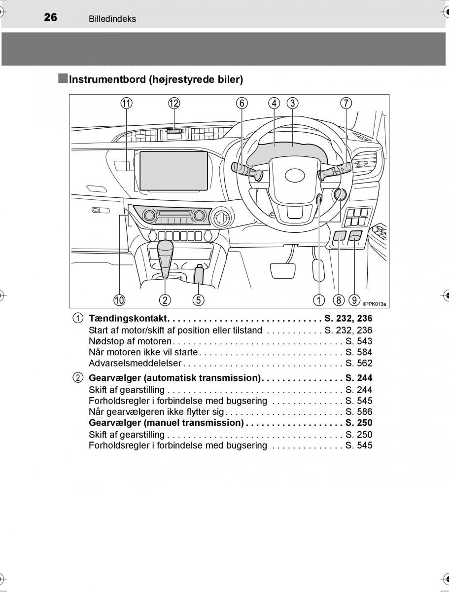 Toyota Hilux VIII 8 AN120 AN130 Bilens instruktionsbog / page 26