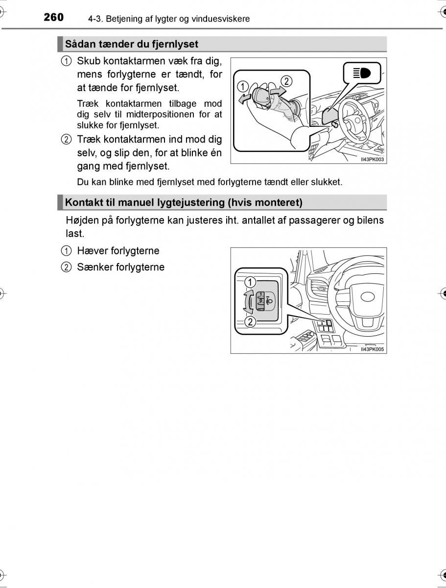 Toyota Hilux VIII 8 AN120 AN130 Bilens instruktionsbog / page 260