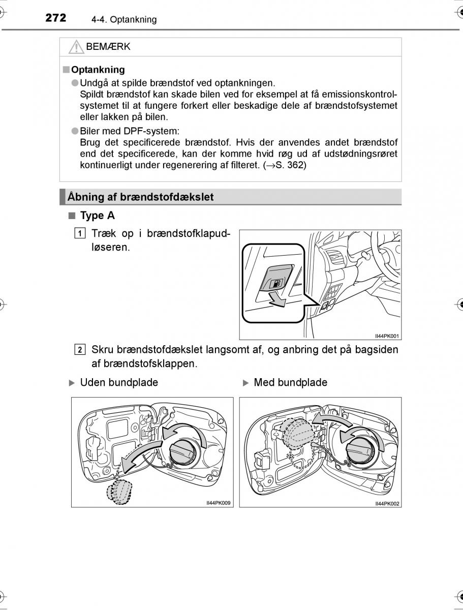 Toyota Hilux VIII 8 AN120 AN130 Bilens instruktionsbog / page 272