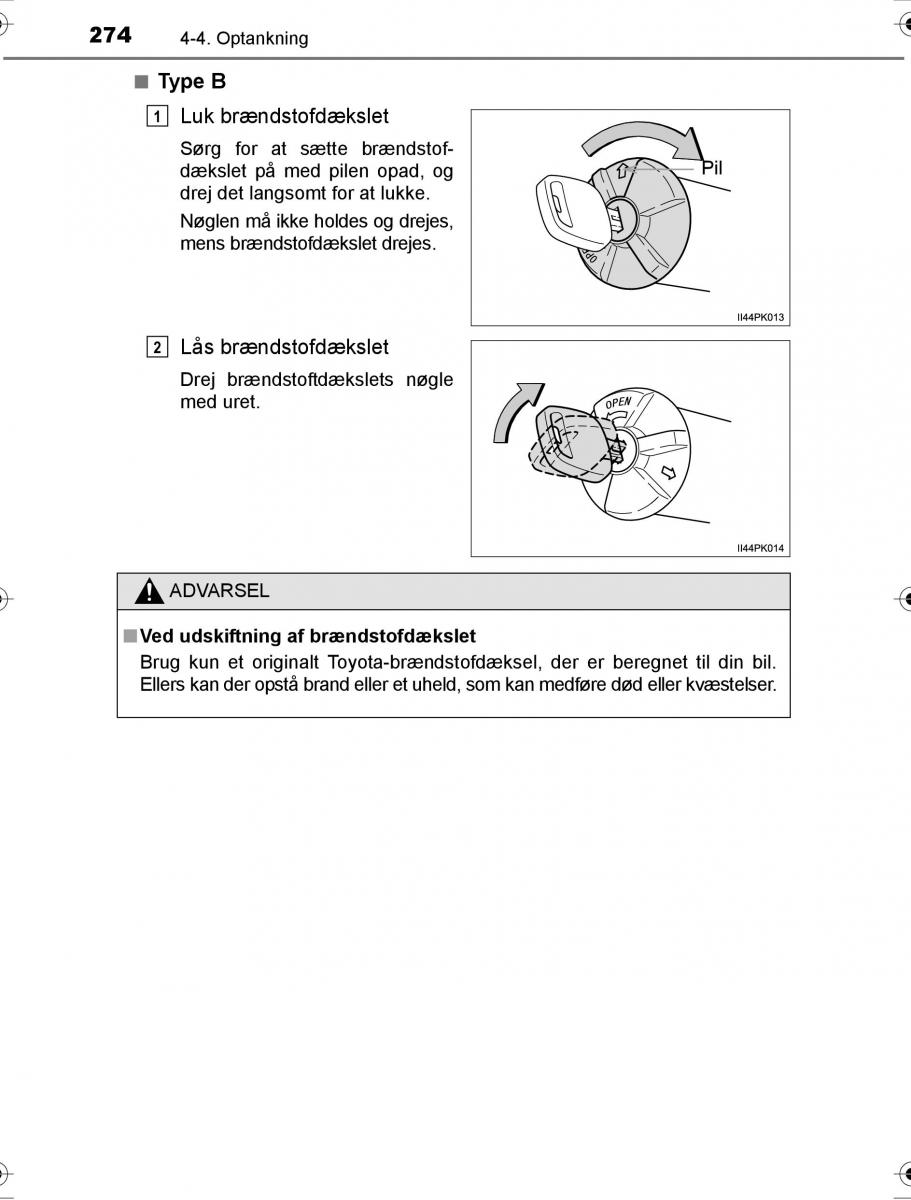 Toyota Hilux VIII 8 AN120 AN130 Bilens instruktionsbog / page 274