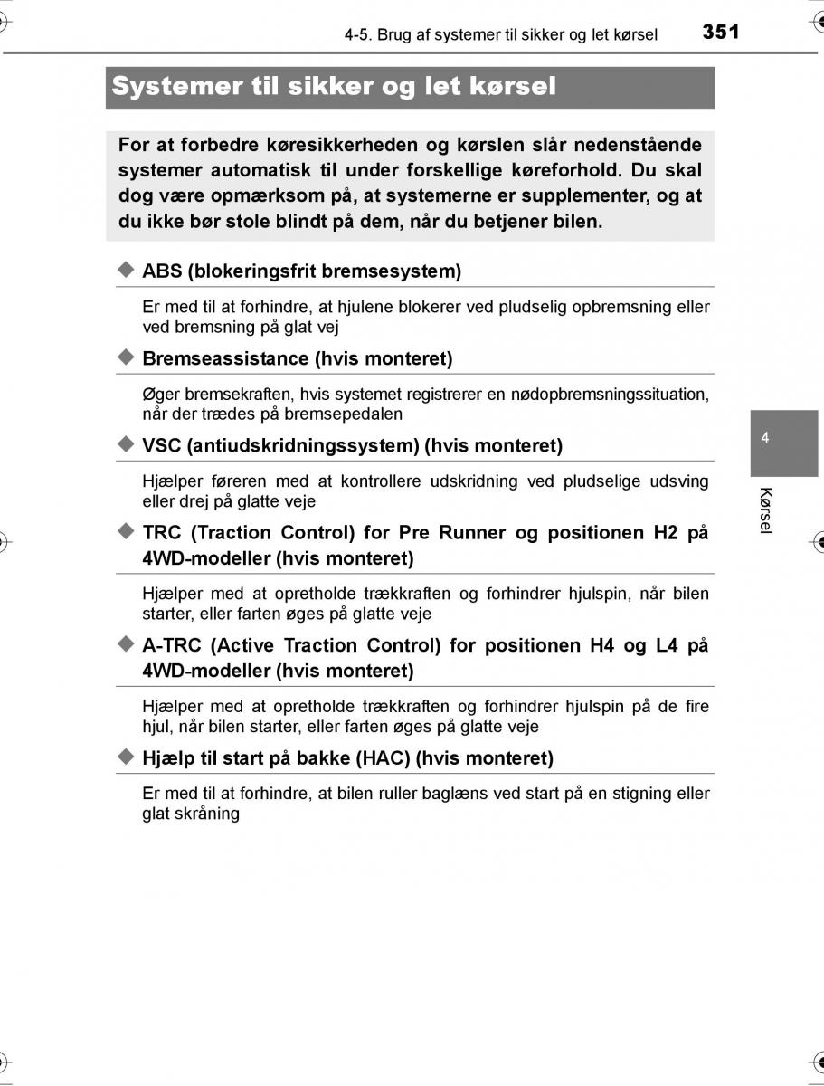 Toyota Hilux VIII 8 AN120 AN130 Bilens instruktionsbog / page 351