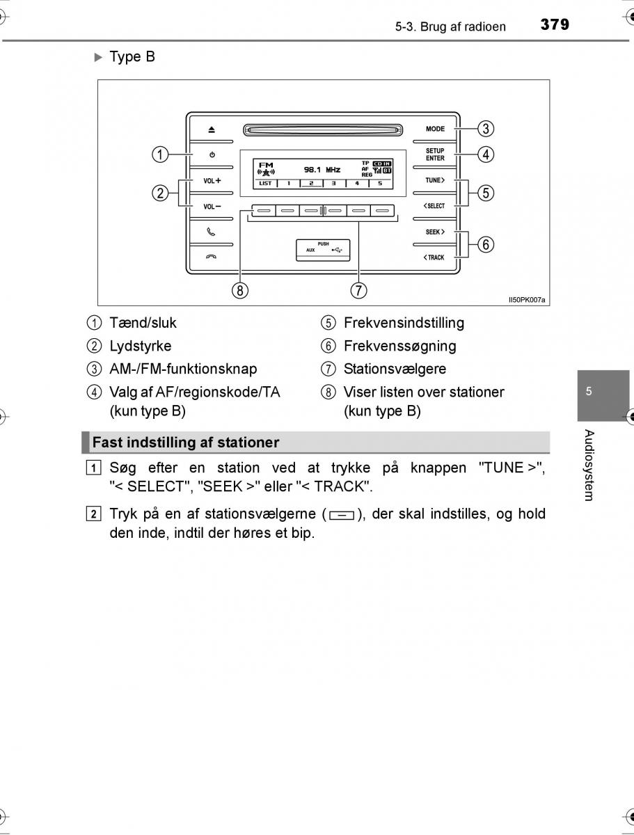 Toyota Hilux VIII 8 AN120 AN130 Bilens instruktionsbog / page 379