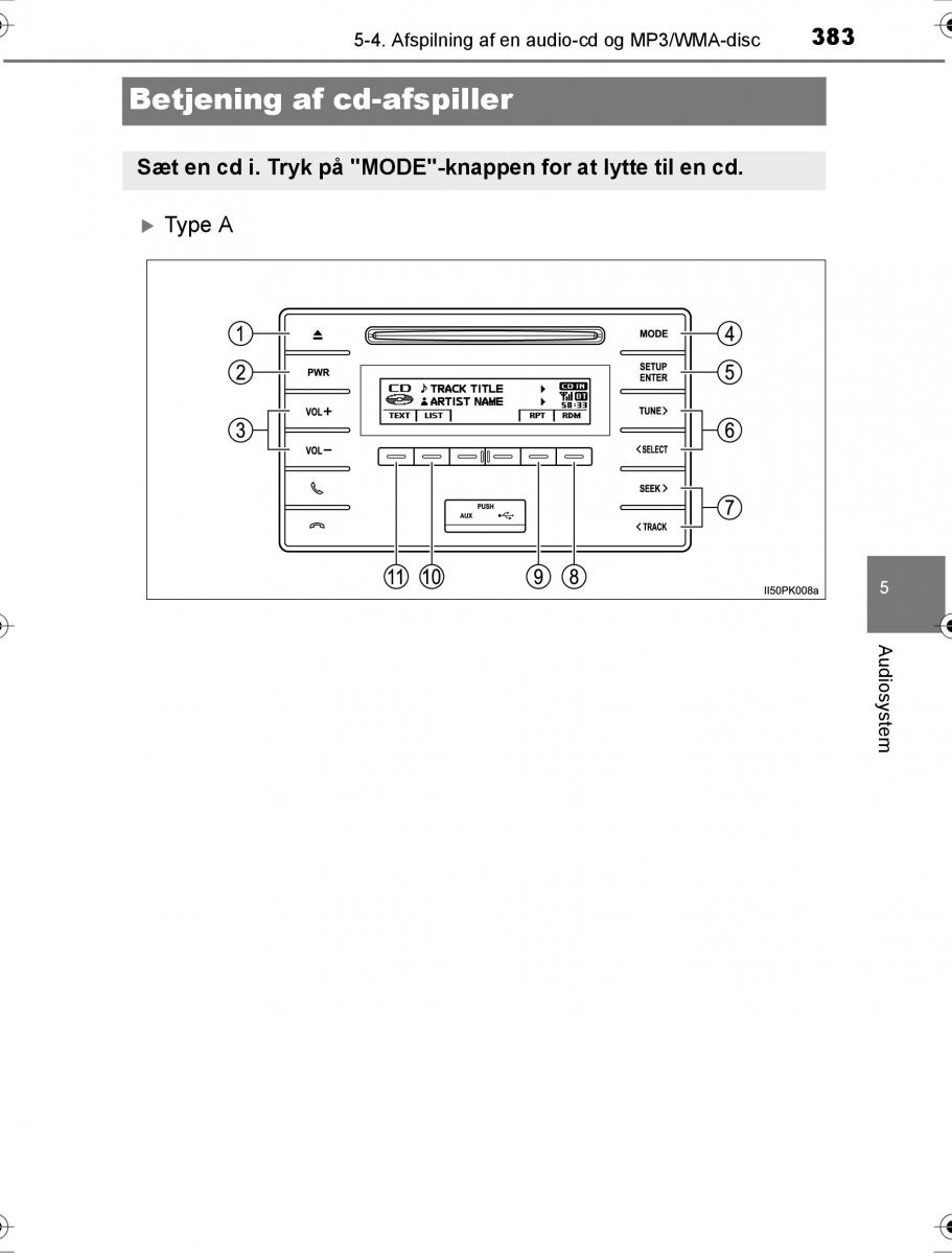 Toyota Hilux VIII 8 AN120 AN130 Bilens instruktionsbog / page 383