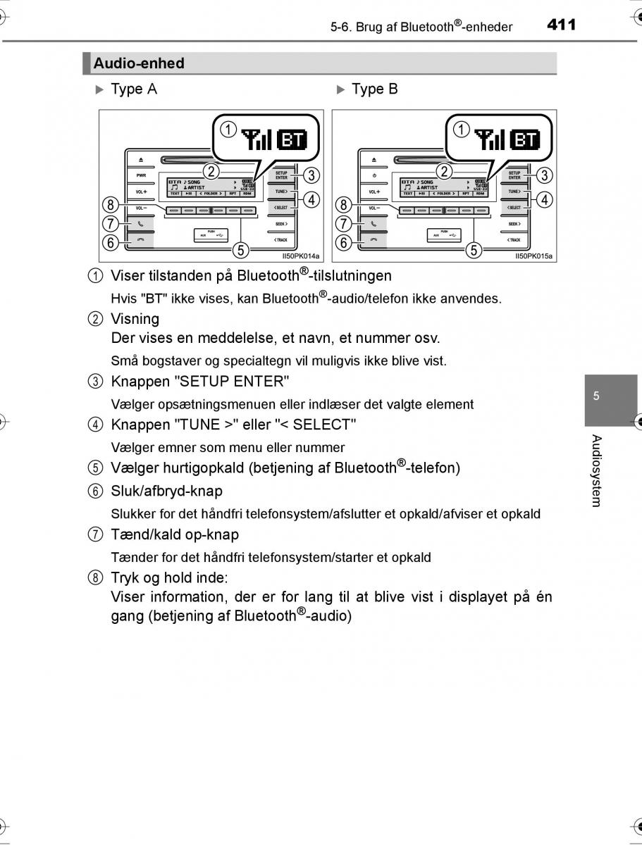 Toyota Hilux VIII 8 AN120 AN130 Bilens instruktionsbog / page 411