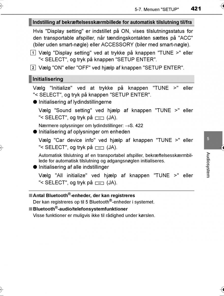 Toyota Hilux VIII 8 AN120 AN130 Bilens instruktionsbog / page 421