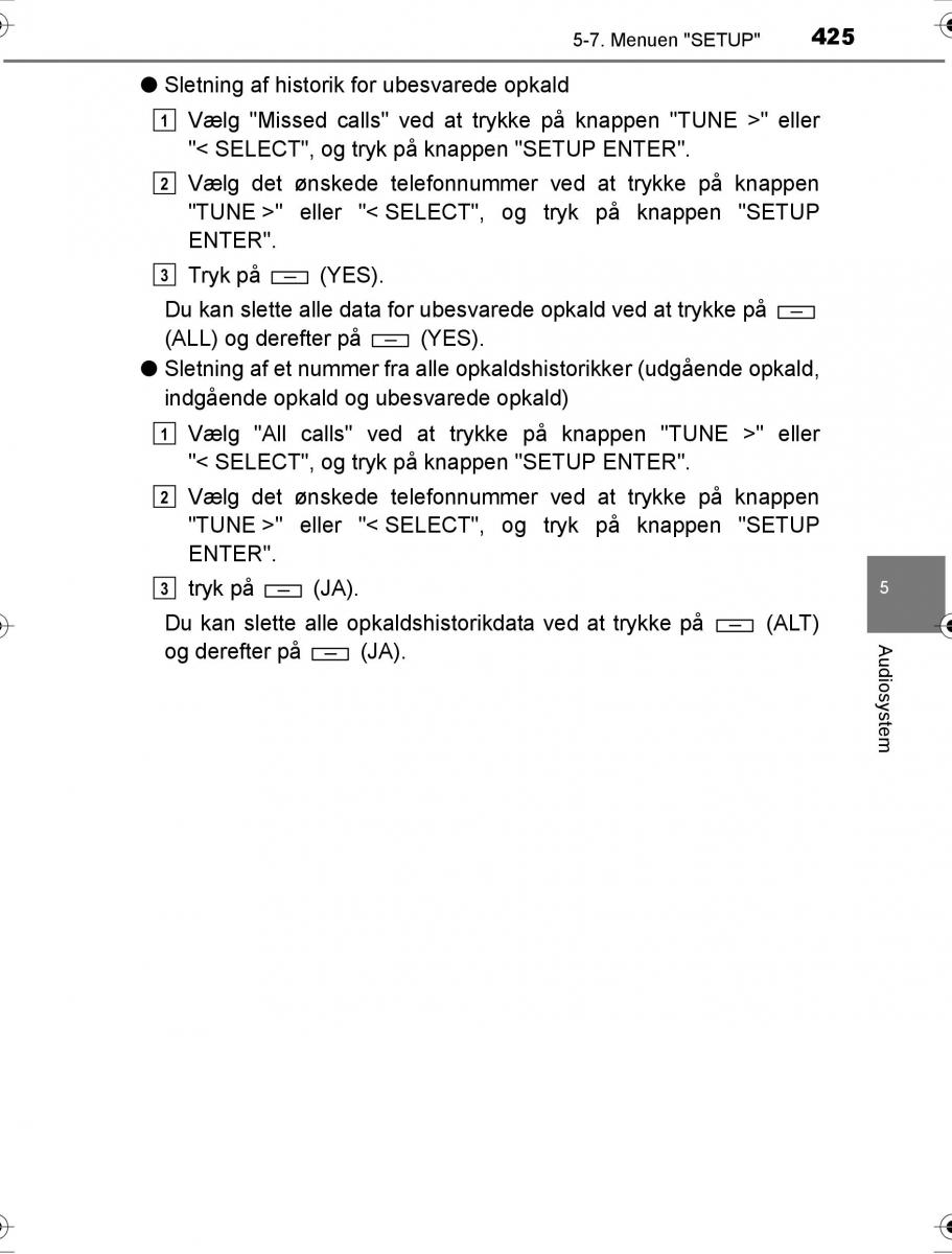 Toyota Hilux VIII 8 AN120 AN130 Bilens instruktionsbog / page 425