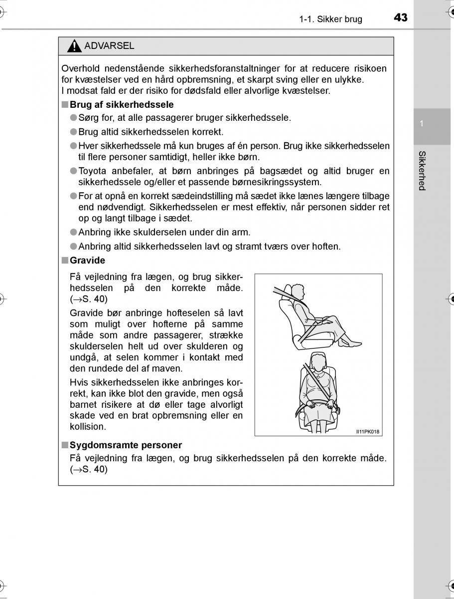 Toyota Hilux VIII 8 AN120 AN130 Bilens instruktionsbog / page 43