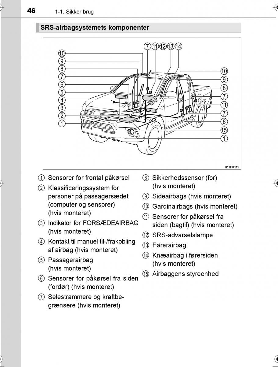 Toyota Hilux VIII 8 AN120 AN130 Bilens instruktionsbog / page 46