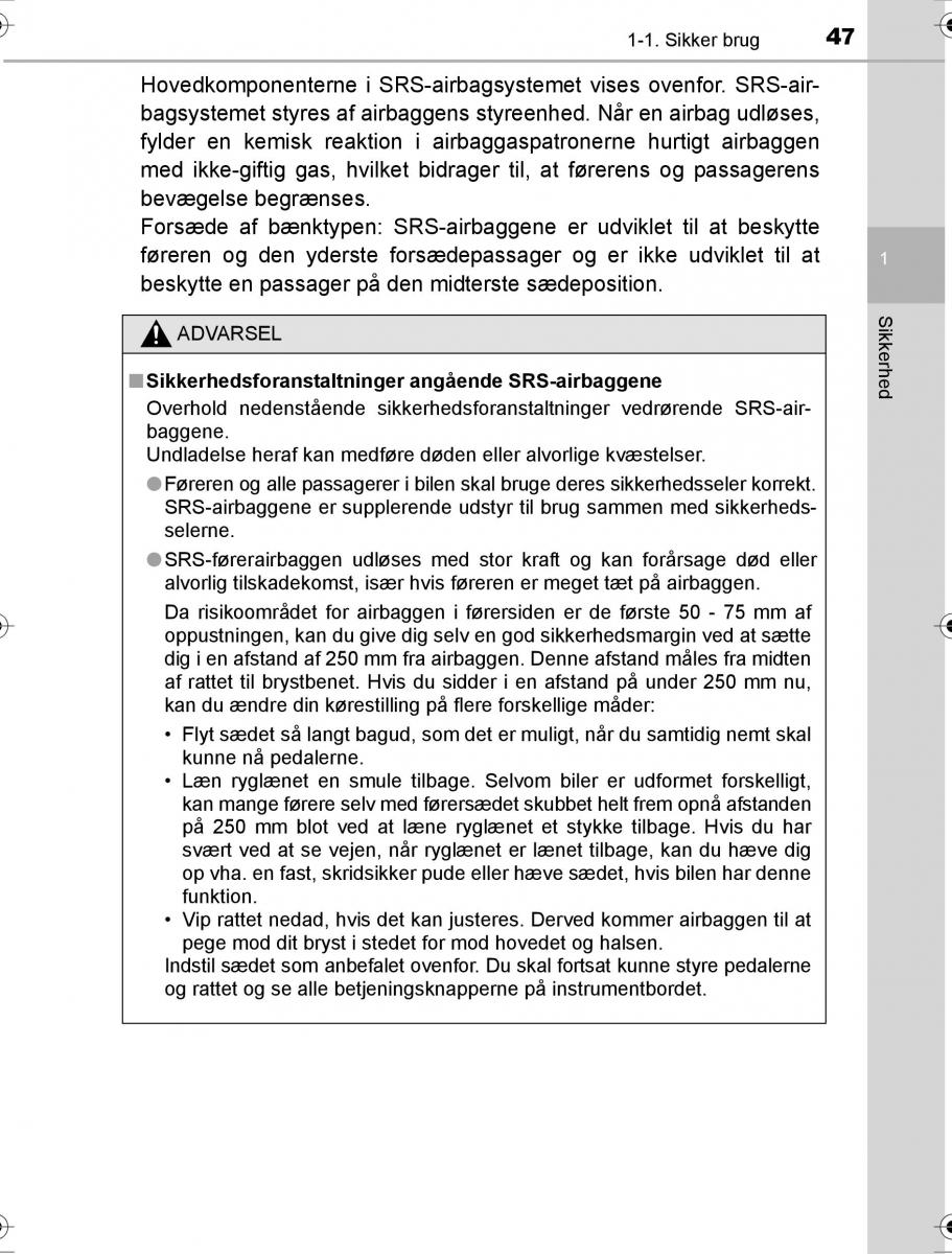 Toyota Hilux VIII 8 AN120 AN130 Bilens instruktionsbog / page 47