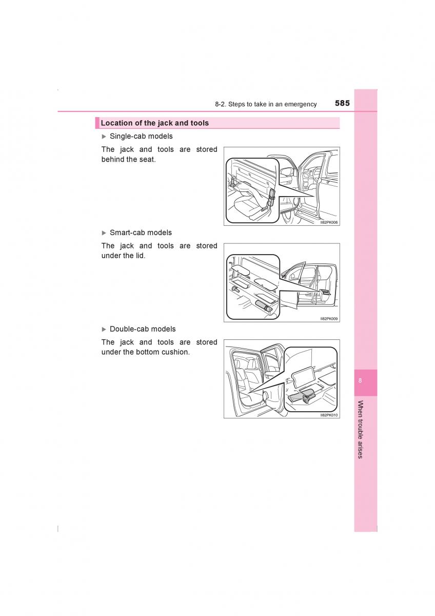 Toyota Hilux VIII 8 AN120 AN130 owners manual / page 585