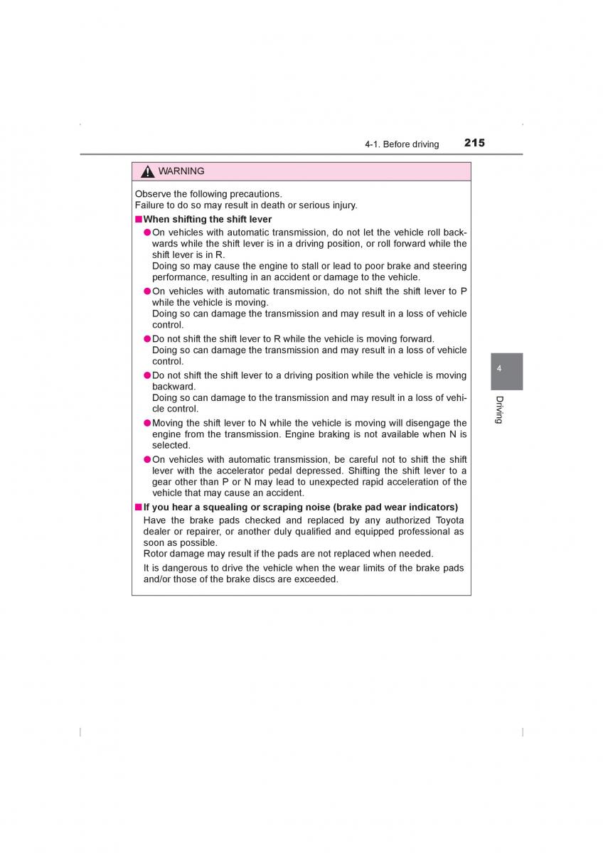 Toyota Hilux VIII 8 AN120 AN130 owners manual / page 215