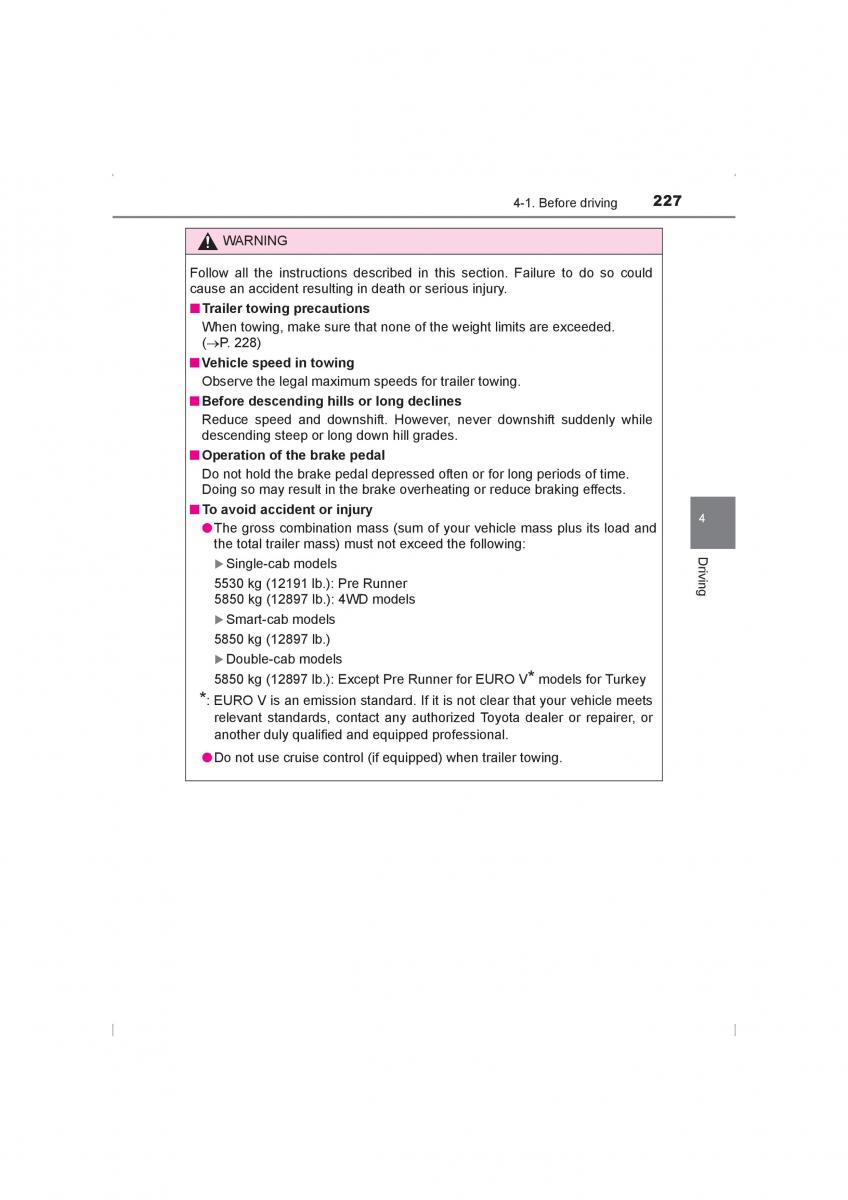 Toyota Hilux VIII 8 AN120 AN130 owners manual / page 227