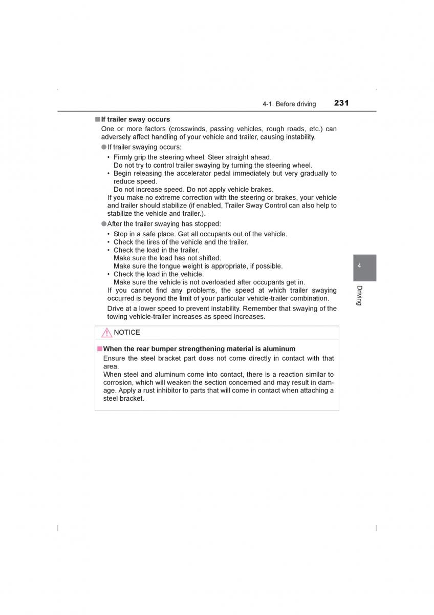 Toyota Hilux VIII 8 AN120 AN130 owners manual / page 231