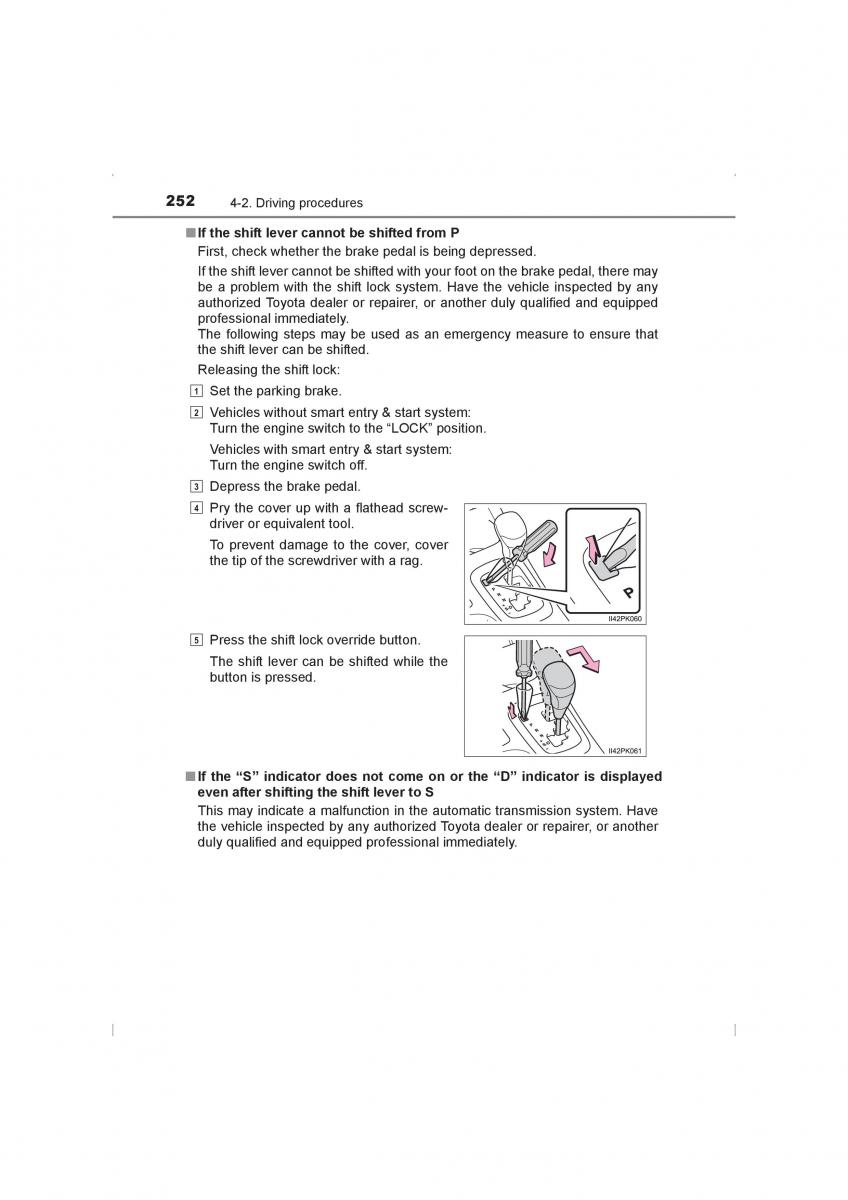 Toyota Hilux VIII 8 AN120 AN130 owners manual / page 252