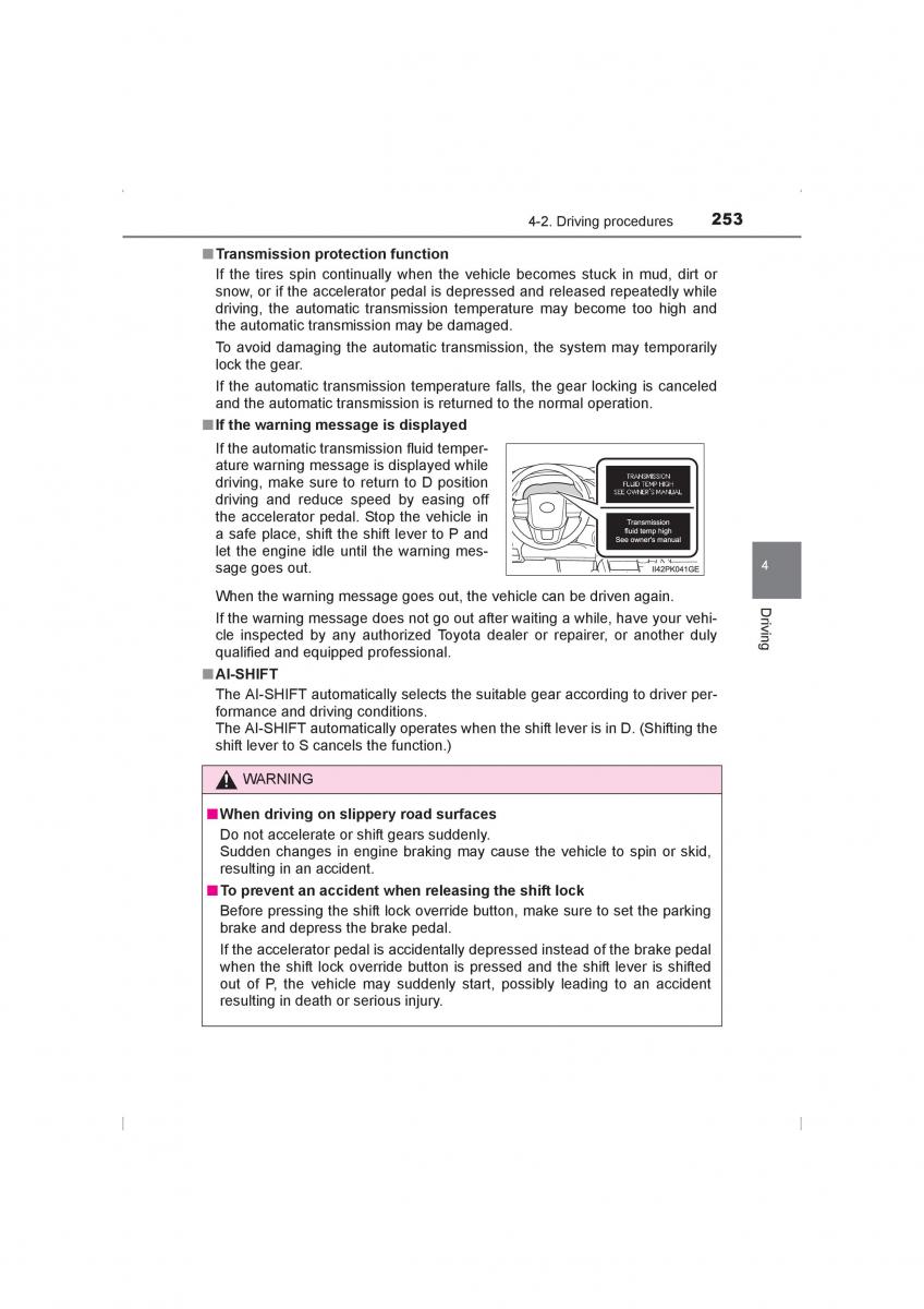 Toyota Hilux VIII 8 AN120 AN130 owners manual / page 253