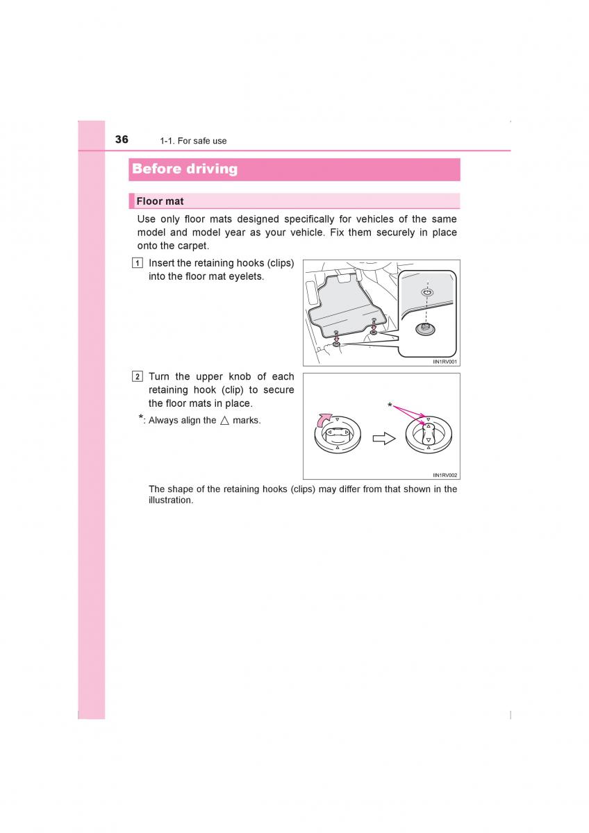 Toyota Hilux VIII 8 AN120 AN130 owners manual / page 36